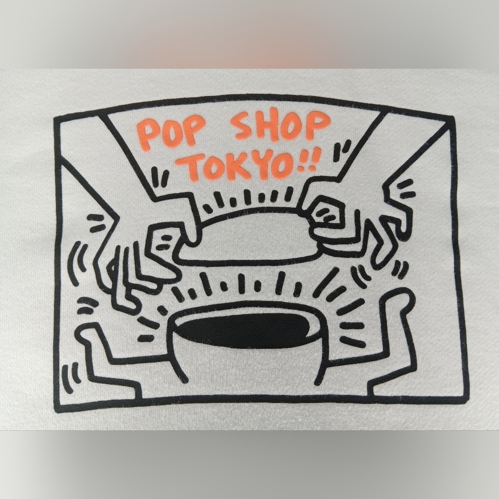 KEITH HARING X UNQLO Tokyo Pop Adult Small Art Hoodie Oversized Sweatshirt White - Picture 3 of 7